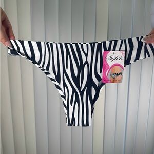 Black and White Zebra Print Bikini Bottom